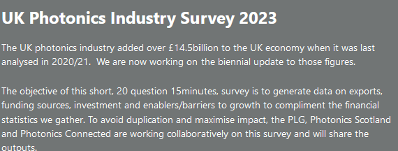 UK Photonics survey 2023 Imagwe