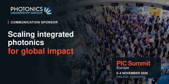 UK Photonics Leadership Group communication sponsor for PIC Summit Europe 2026 in Eindhoven.